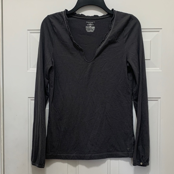 American Eagle Outfitters Tops - 3/$15 American Eagle Outfitters Charcoal Gray Long Sleeve Top Size Medium